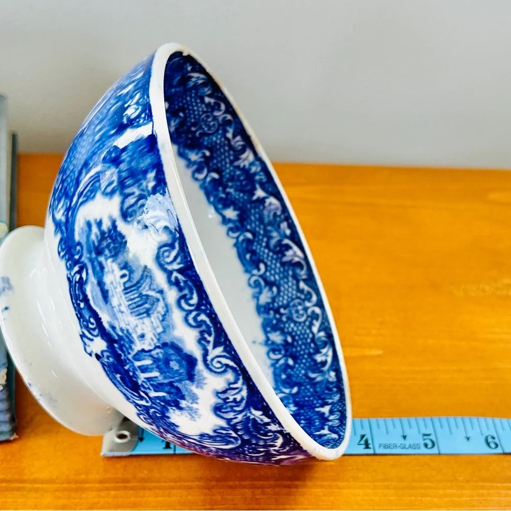 RARE Petrus Regout & Co Holland Abbey Pattern Blue Bowl